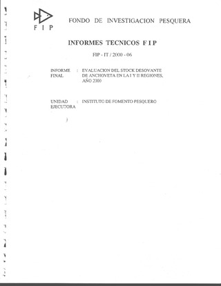 Informe Final : EVALUACIÓN DEL STOCK DESOVANTE DE ANCHOVETA EN LA I Y II REGIONES, AÑO 2000
