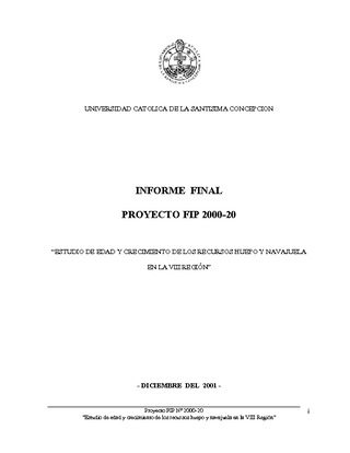 Informe Final : ESTUDIO DE EDAD Y CRECIMIENTO DE LOS RECURSOS HUEPO Y NAVAJUELA EN LA VIII REGION