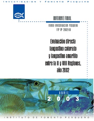 Informe Final : EVALUACION DIRECTA DE LANGOSTINO COLORADO Y LANGOSTINO AMARILLO ENTRE LA II Y VIII REGIONES, AÑO 2002