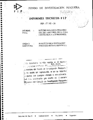 Informe Final : ESTUDIO BIOLOGICO-PESQUERO DEL RECURSO JUREL EN LA ZONA CENTRO-SUR (V a IX REGIONES)