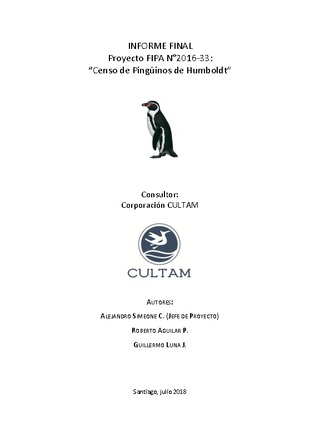 Informe Final : Censo de pingüinos de Humboldt