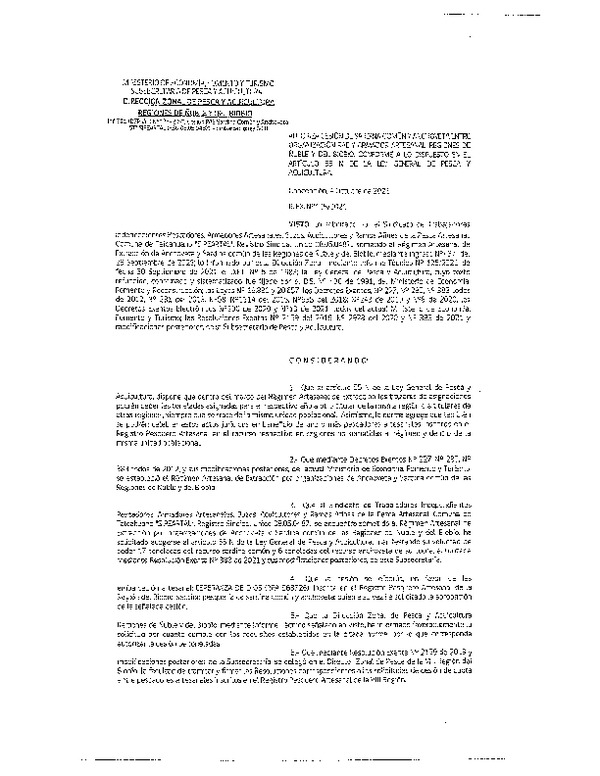 Res. Ex. N° 125-2021 (DZP Ñuble y del Biobío) Autoriza cesión Sardina Común y Anchoveta Región de Ñuble-Biobío (Publicado en Página Web 04-10-2021)