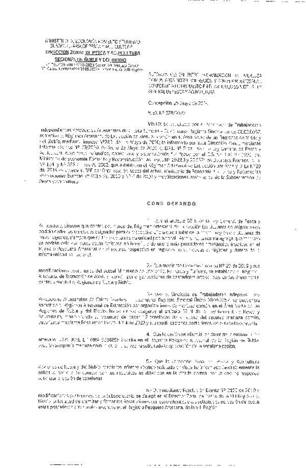 Res Ex N° 0078-2020, (DZP VIII), Autoriza cesión Merluza común Región de Ñuble-Biobío (Publicado en Página Web 26-05-2020)