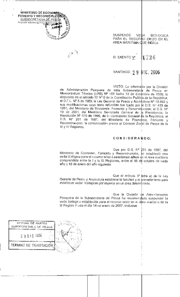 d ex 1726-06 suspende veda erizo iii.pdf