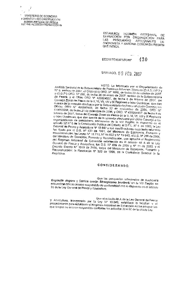 d.ex nº 430-07 establece régimen artesanal de extracción por organización, pesquería anchoveta y sardina común viii reg..pdf