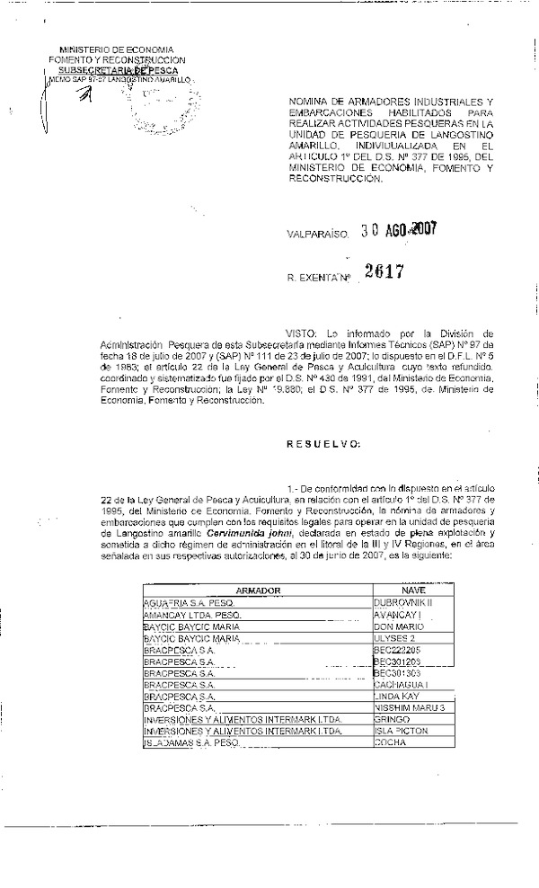 r ex 2617-07 nomina de armadores l amarillo iii-iv.pdf