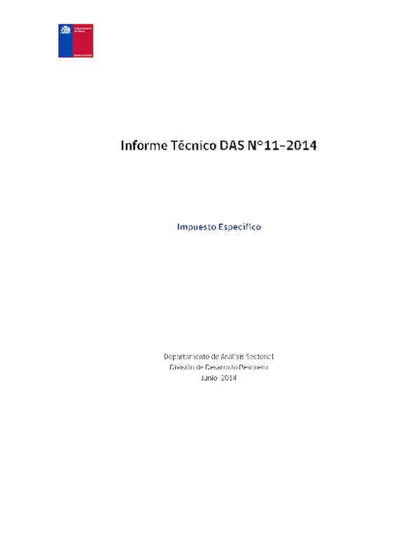 Informe Técnico DAS N° 11 de 2014 Impuesto Específico.