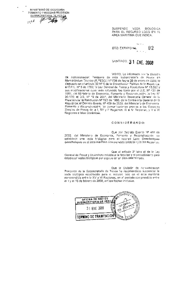 dto exento n 92 -08 suspende veda recurso loco xv-vi.pdf