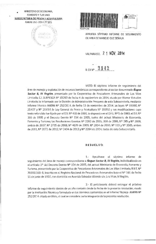 Res. Ex. N° 3142-2014 7° SEGUIMIENTO.