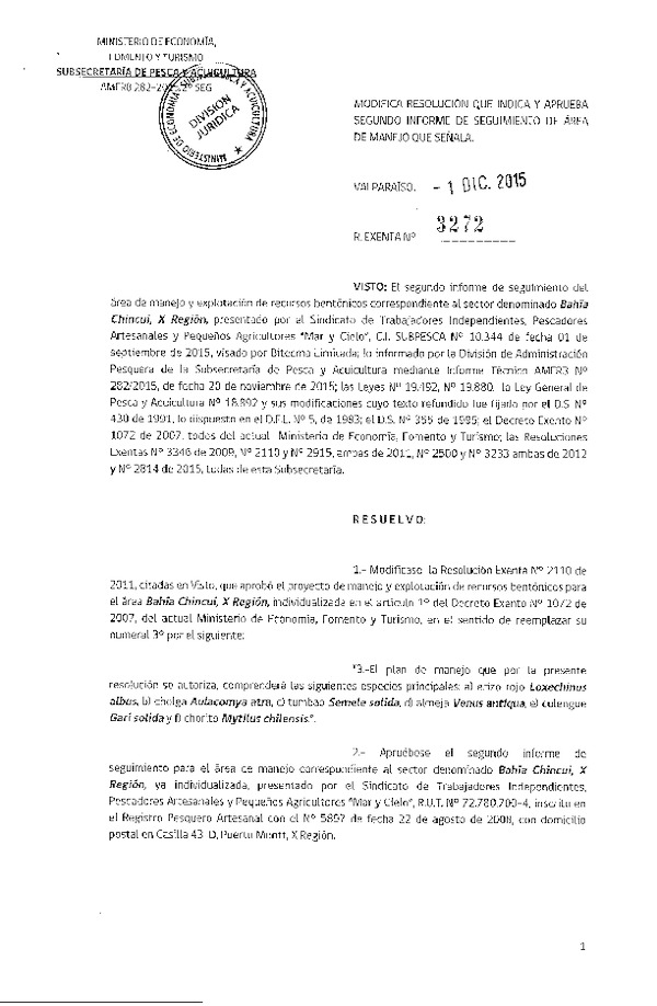 Res. Ex. N° 3272-2015 2° SEGUIMIENTO.