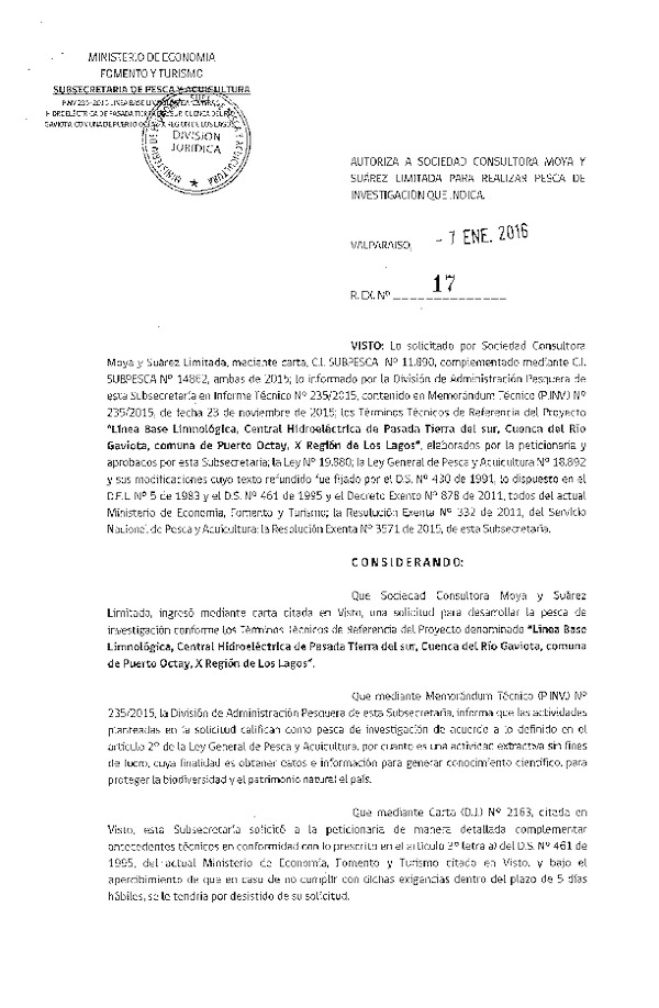 Res. Ex. N° 17-2016 (DZP VIII) Autoriza Cesion Merluza común Área Norte, VIII Región.