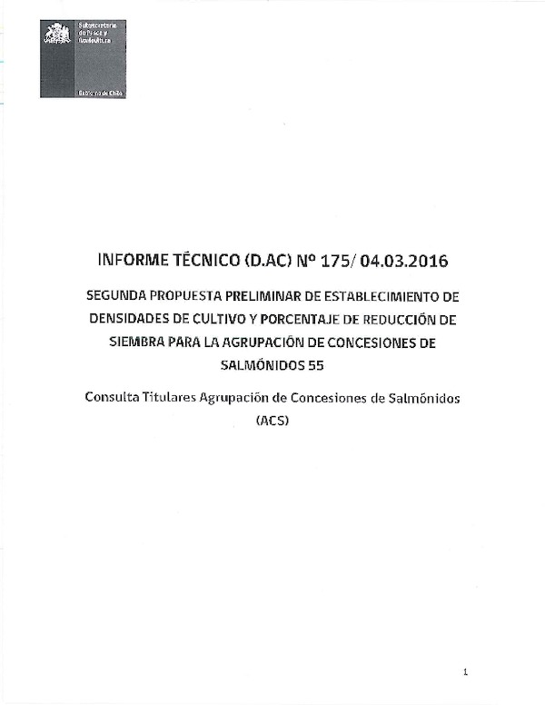 Informe Técnico (D.AC) N° 175-2016 Agrupación Salmónidos 55.