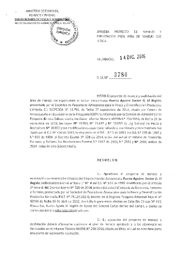 Res. Ex. N° 3786-2016 PLAN DE MANEJO.