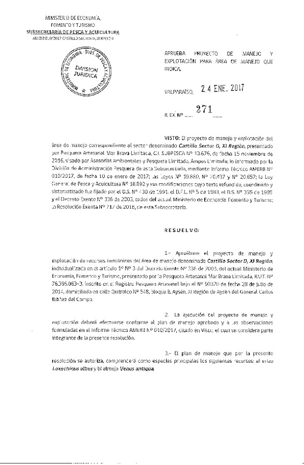Res. Ex. N° 271-2017 Plan de Manejo.
