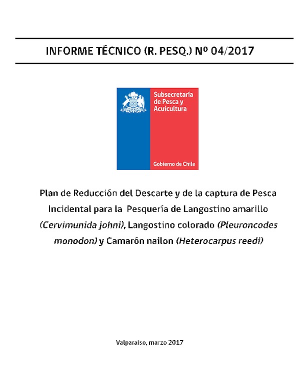 Informe Técnico (R. Pesq) N° 4-20017 Plan de Reducción del Descarte (Res. Ex. N° 1106-2017)