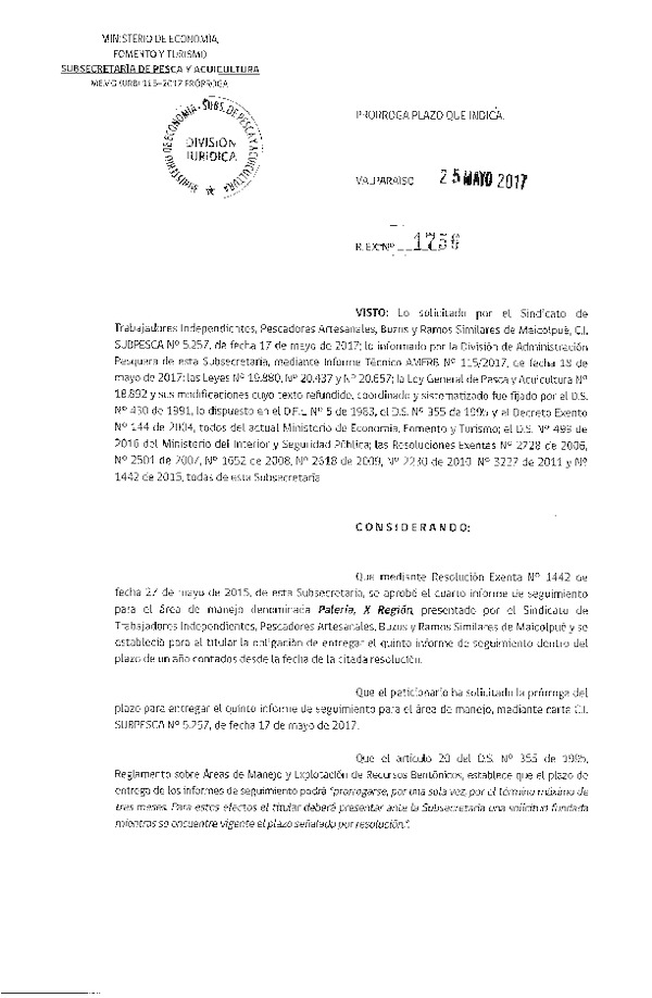 Res. Ex. N° 1756-2017 Prorroga 5° Seguimiento.