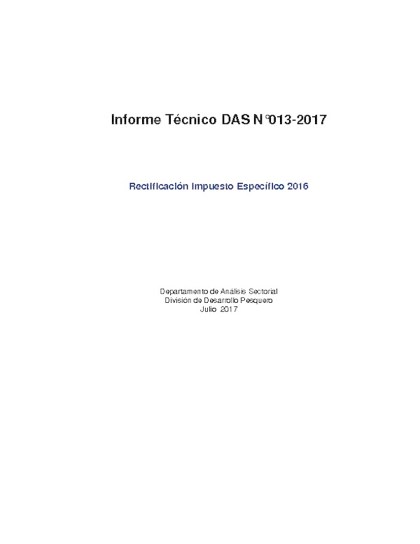 Informe Técnico DAS N° 013-2017 Rectifica Impuesto Específico. (Publicado en Página Web 24-07-2017)