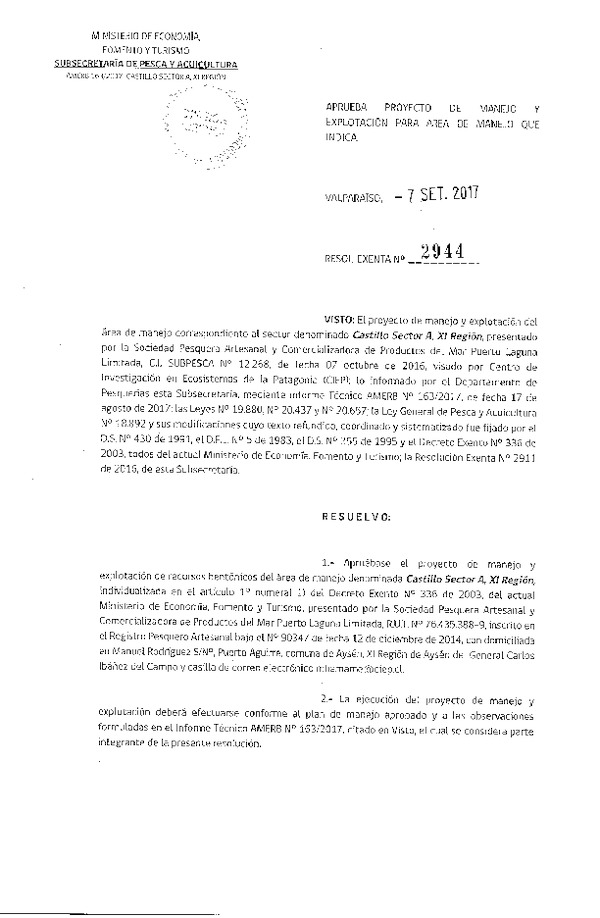 Res. Ex. N° 2944-2017 Plan de Manejo.
