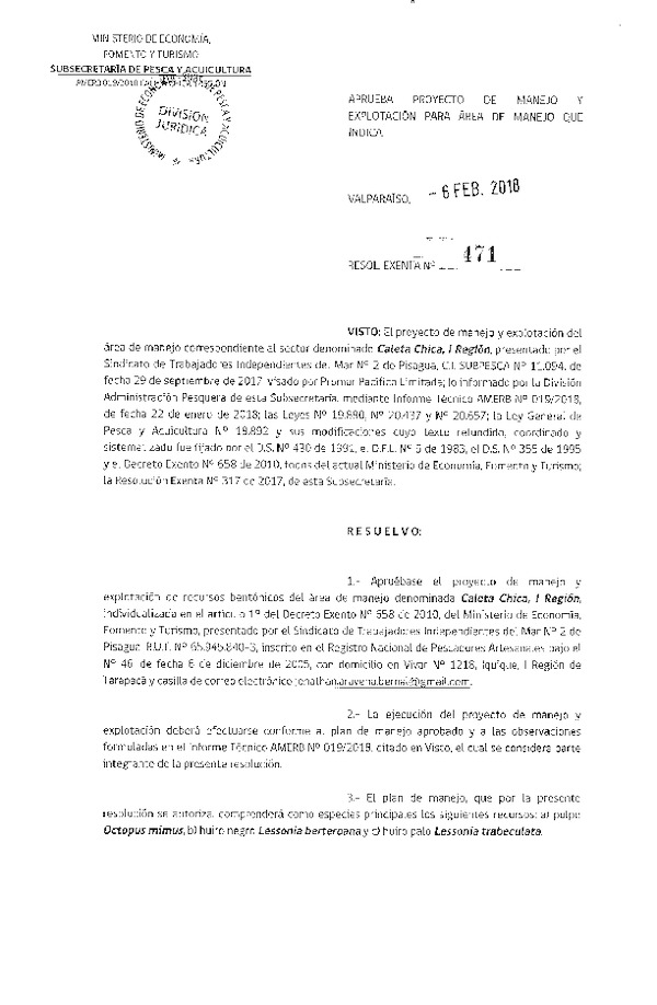 Res. Ex. N° 471-2018 Plan de Manejo.