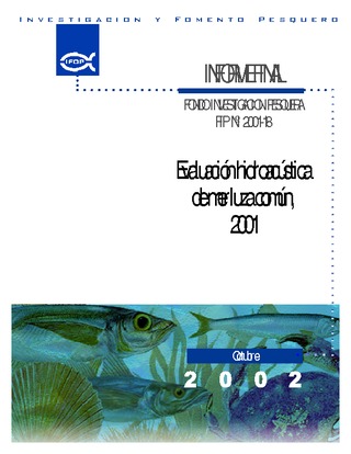 Informe Final : EVALUACIÓN HIDROACÚSTICA DE MERLUZA COMÚN, 2001