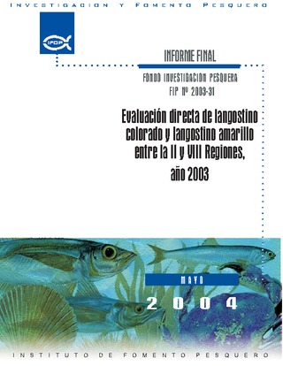 Informe Final : EVALUACIÓN DIRECTA DE LANGOSTINO COLORADO Y LANGOSTINO AMARILLO ENTRE LA II Y VIII REGIONES, AÑO 2003