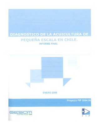 Informe Final : DIAGNÓSTICO DE LA ACUICULTURA DE PEQUEÑA ESCALA EN CHILE
