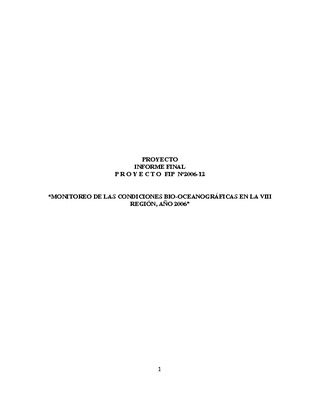 Informe Final : MONITOREO DE LAS CONDICIONES BIO-OCEANOGRÁFICAS EN LA VIII REGIÓN, AÑO 2006