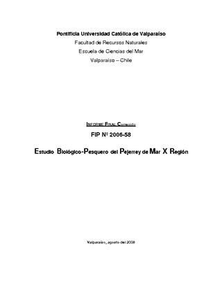 Informe Final : ESTUDIO BIOLÓGICO PESQUERO DEL PEJERREY DE MAR EN LA X REGION