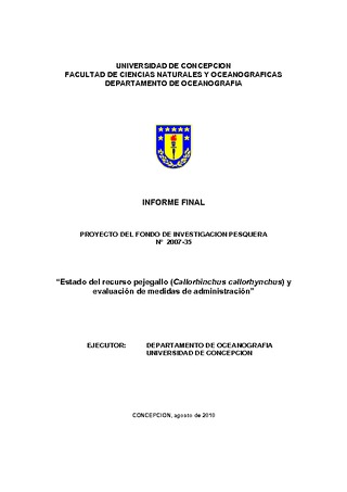 Informe Final : ESTADO DEL RECURSO PEJEGALLO Y PROPUESTA DE MEDIDAS DE ADMINISTRACION