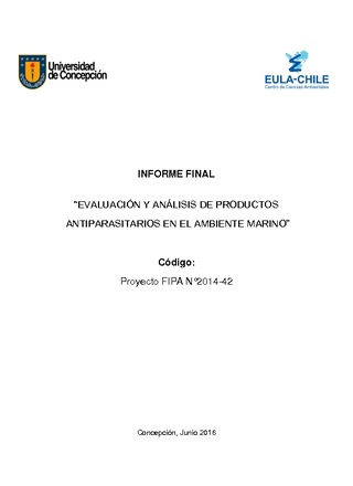 Informe Final : Evaluación y análisis de productos antiparasitarios en el ambiente marino