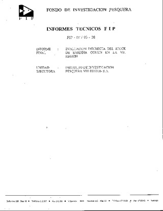 Informe Final : EVALUACION INDIRECTA DEL STOCK DE SARDINA COMUN EN LA VIII REGION