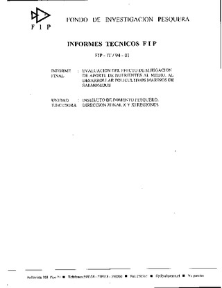 Informe Final : EVALUACION DEL EFECTO DE MITIGACION DE APORTE DE NUTRIENTES AL MEDIO, AL DESARROLLAR POLICULTIVOS MARINOS DE SALMONIDOS