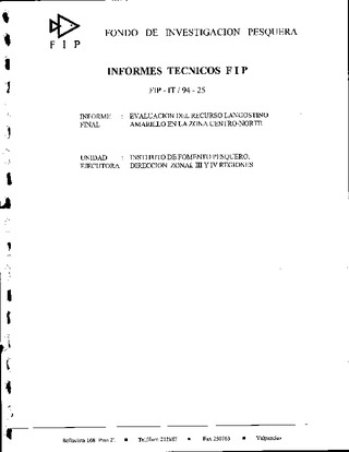 Informe Final : EVALUACION DEL RECURSO LANGOSTINO AMARILLO EN LA ZONA CENTRO-NORTE