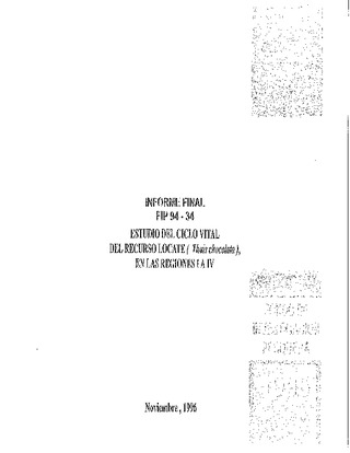 Informe Final : ESTUDIO DEL CICLO VITAL DEL RECURSO LOCATE (THAIS CHOCOLATA), EN LAS REGIONES I A IV