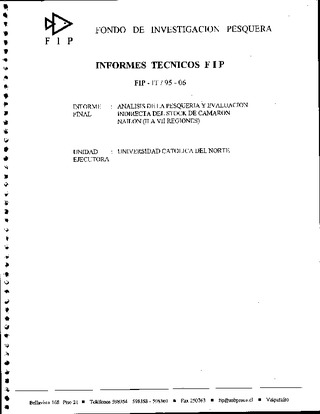 Informe Final : ANALISIS DE LA PESQUERIA Y EVALUACION INDIRECTA DEL STOCK DE CAMARON NAILON (II A VIII REGIONES)