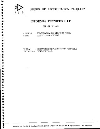 Informe Final : EVALUACION DEL STOCK DE JUREL A NIVEL SUBREGIONAL