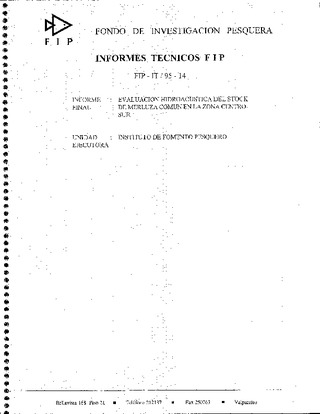 Informe Final : EVALUACION HIDROCUSTICA DEL STOCK DE MERLUZA COMUN EN LA ZONA CENTRO-SUR