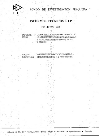 Informe Final : Caracterización bioeconómica de las pesquerías de huepo (Ensis macha) y navajuela (Tagelus dombeii) en la X Región