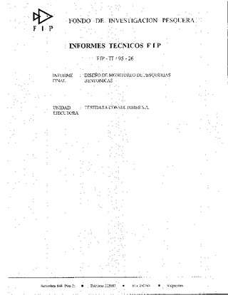 Informe Final : DISEÑO DE MONITOREO DE PESQUERIAS BENTONICAS