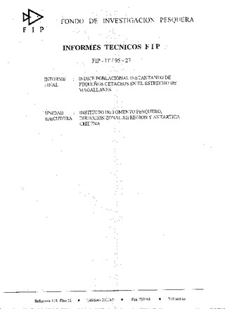 Informe Final : INDICE POBLACIONAL INSTANTANEO DE PEQUEÑOS CETACEOS EN EL ESTRECHO DE MAGALLANES