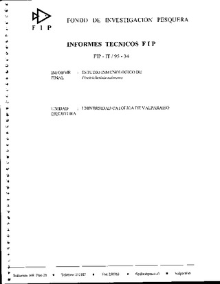 Informe Final : ESTUDIO INMUNOLOGICO DE PISCIRICKETTSIA SALMONIS