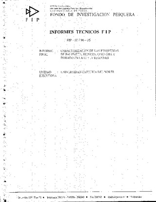 Informe Final : CARACTERIZACION DE LAS PESQUERIAS DE PALOMETA, REINETA, COJINOBA Y DORADO EN LA III Y IV REGIONES