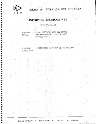 Informe Final : EVALUACION DIRECTA DEL STOCK DE CAMARON NAILON EN LA ZONA CENTRO-NORTE