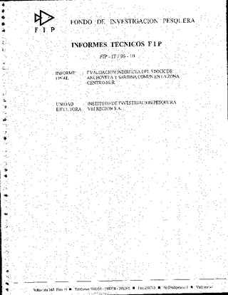 Informe Final : EVALUACION INDIRECTA DEL STOCK DE ANCHOVETA Y SARDINA COMUN EN LA ZONA CENTRO-SUR