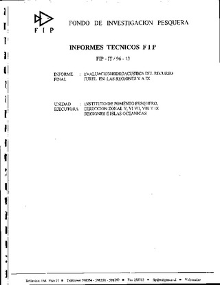 Informe Final : EVALUACION HIDROACUSTICA DEL RECURSO JUREL EN LAS REGIONES V A IX