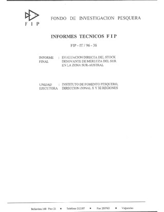 Informe Final : EVALUACION DIRECTA DEL STOCK DESOVANTE DE MERLUZA DEL SUR EN LA ZONA SUR-AUSTRAL