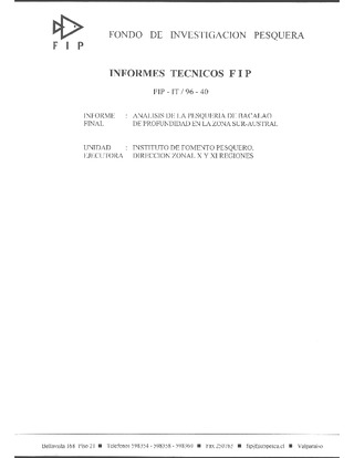 Informe Final : ANALISIS DE LA PESQUERIA DE BACALAO DE PROFUNDIDAD EN LA ZONA SUR-AUSTRAL