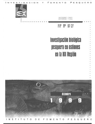 Informe Final : INVESTIGACION BIOLOGICA PESQUERA EN OSTIONES EN LA XII REGION