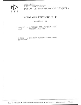 Informe Final : MONITOREO DE LA PESQUERIA DEL RECURSO LOCO