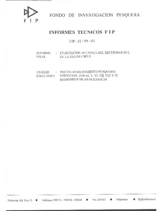 Informe Final : EVALUACION ACUSTICA DEL RECURSO JUREL EN LA ZEE DE CHILE